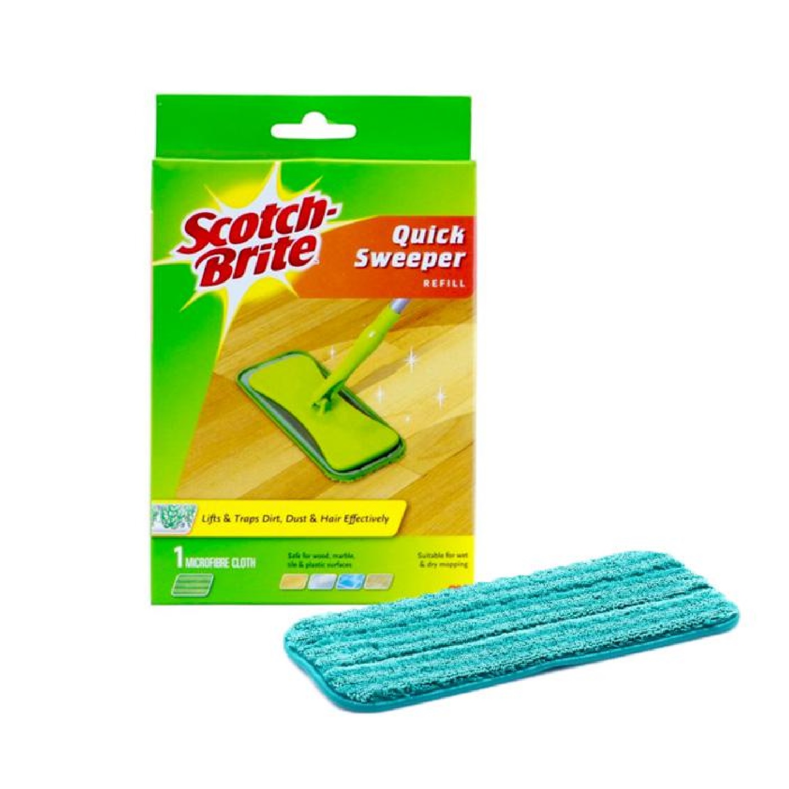 3M ScotchBrite MF400-R Quick Sweeper Microfibre Mop Refill